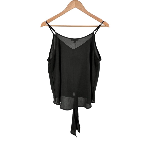 Umgee NWT Black Tie Front Tank Top Blouse Size Small Adjustable Spaghetti Straps - Picture 3 of 16